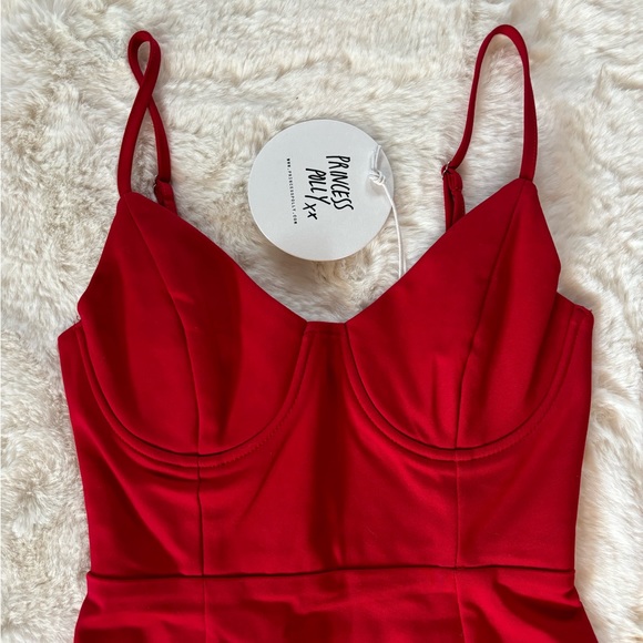 NWT Princess Polly - Red Novella A-Line Corset Fitted Mini Dress - Picture 6 of 12
